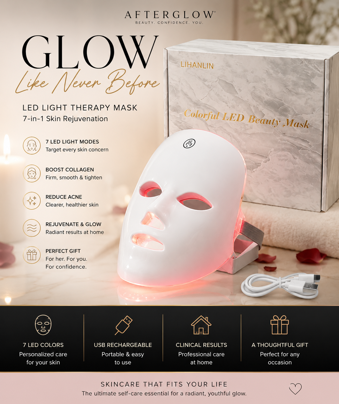 Afterglow™ 7-in-1 LED Beauty Mask