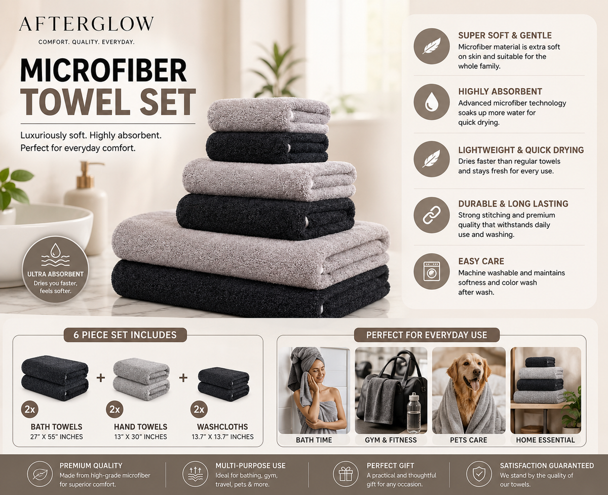 Afterglow™ Premium Microfiber Towel Set