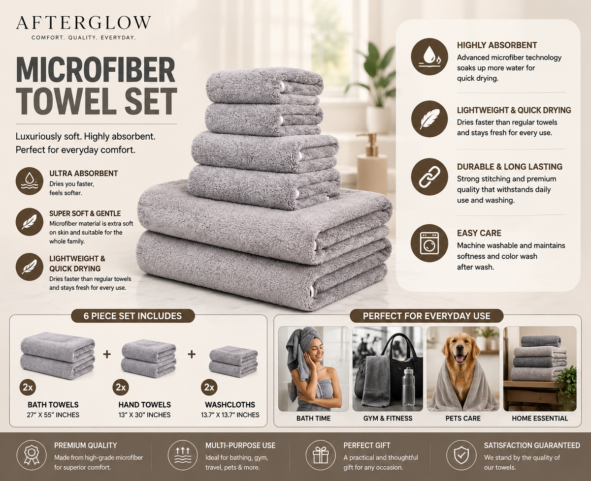 Afterglow™ Premium Microfiber Towel Set