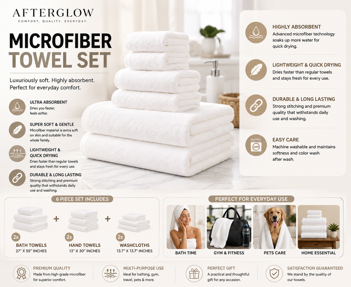 Afterglow™ Premium Microfiber Towel Set