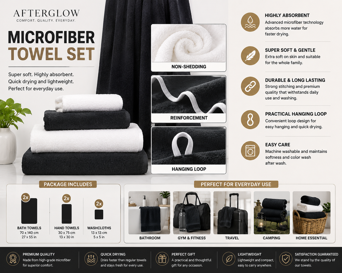 Afterglow™ Premium Microfiber Towel Set