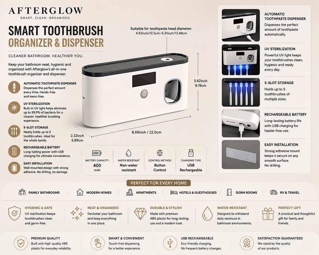 Afterglow™ Smart Toothbrush Organizer
