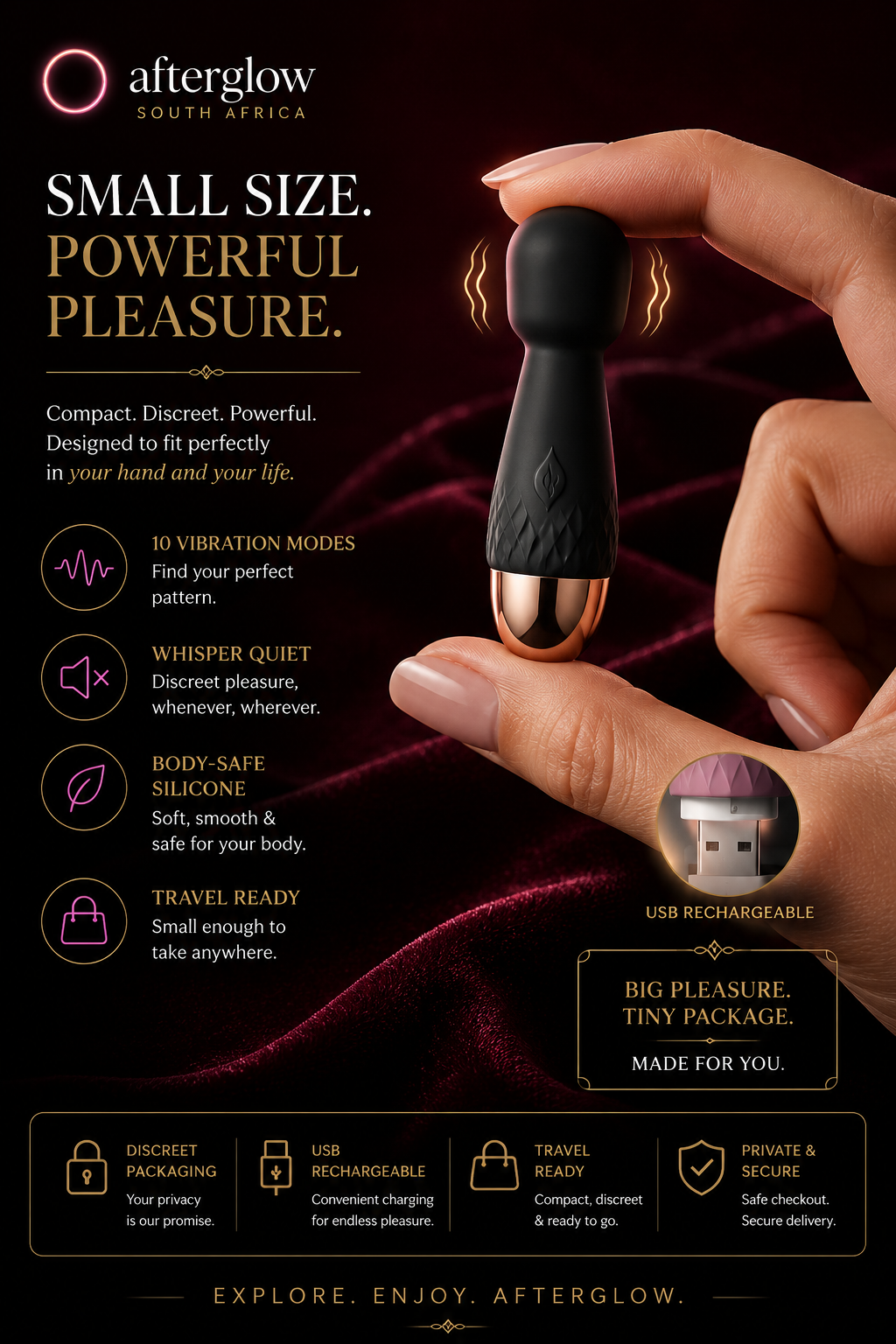 Afterglow Pulse™ Premium Mini Rechargeable Massager