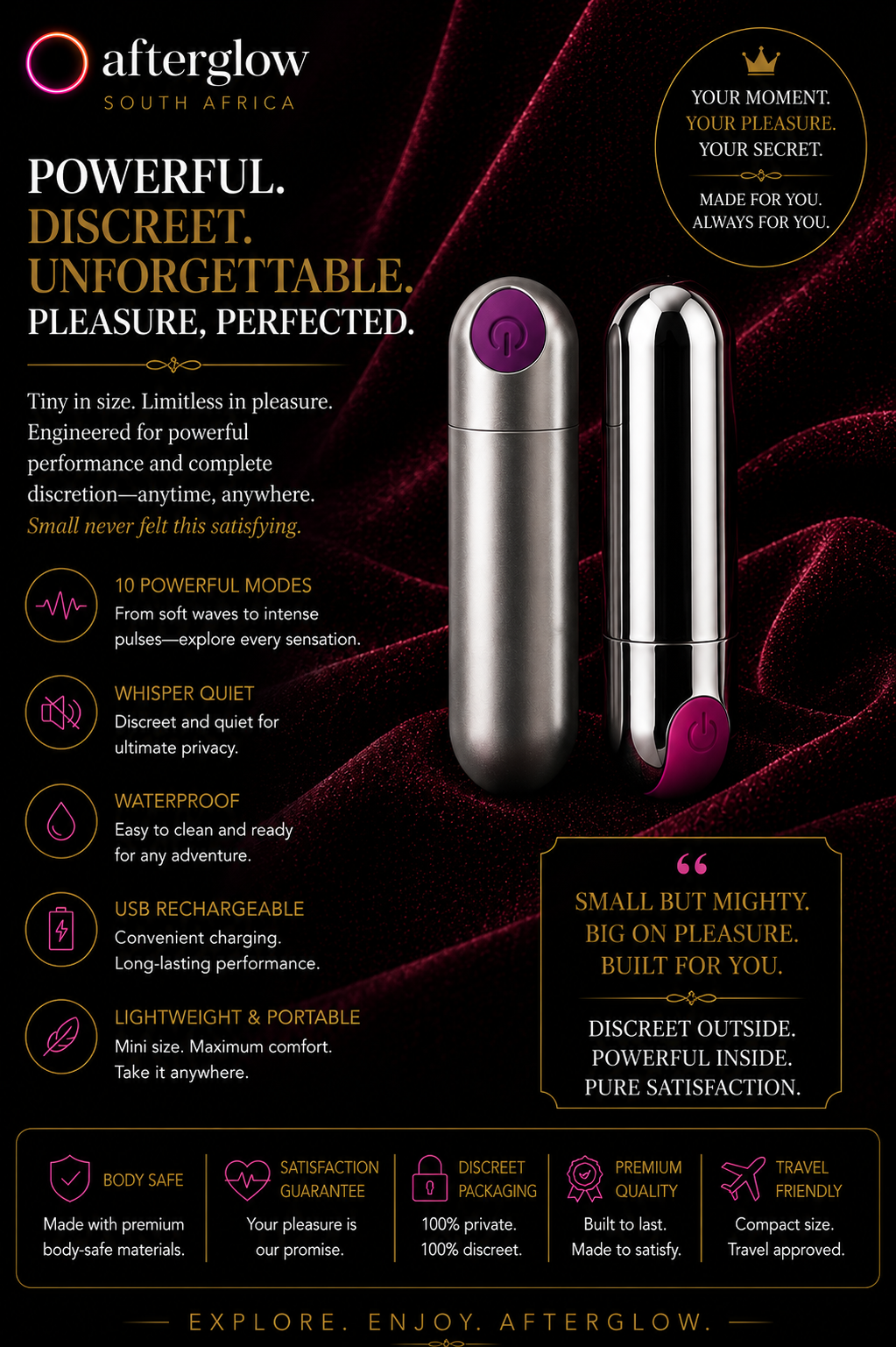 Afterglow Pulse™ Premium Rechargeable Bullet Massager