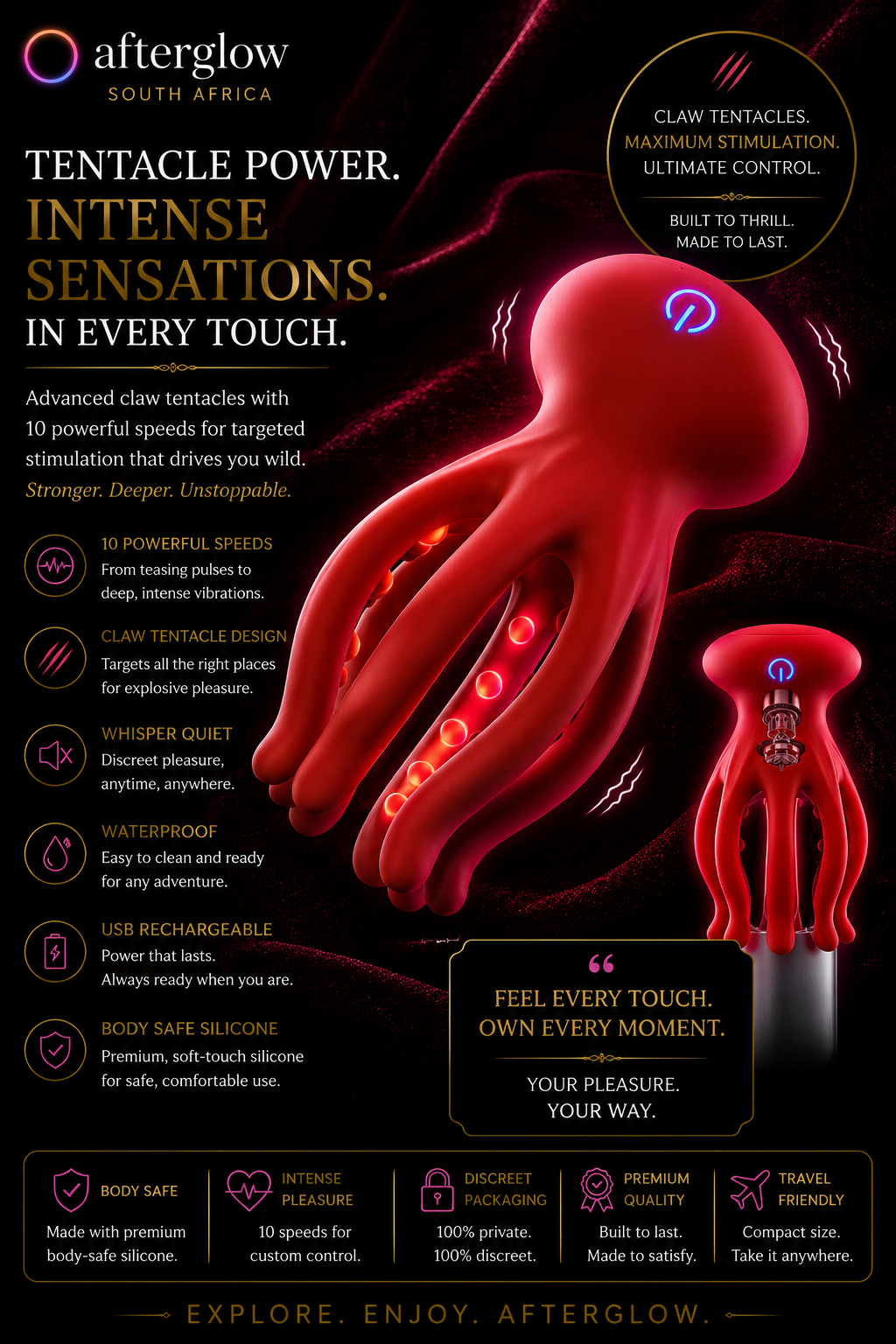 Afterglow Kraken™ Premium Tentacle Stimulation Sleeve